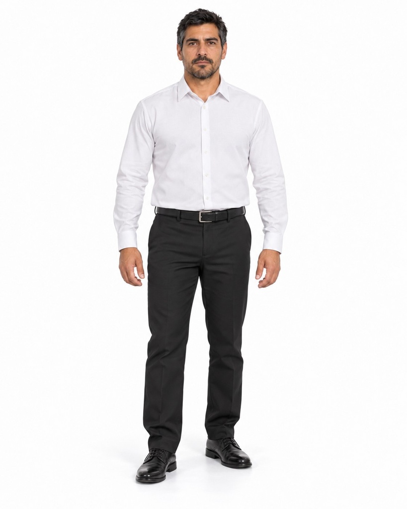 Pantalon Social Hombre Gabardina, Negro — T2 · cuerpo entero, hombre