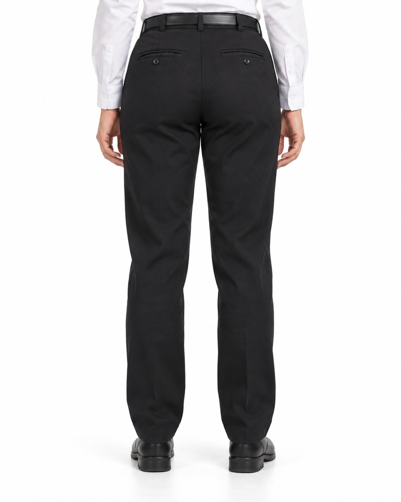 Pantalon Social Mujer Gabardina, Negro — T4 · espalda, mujer