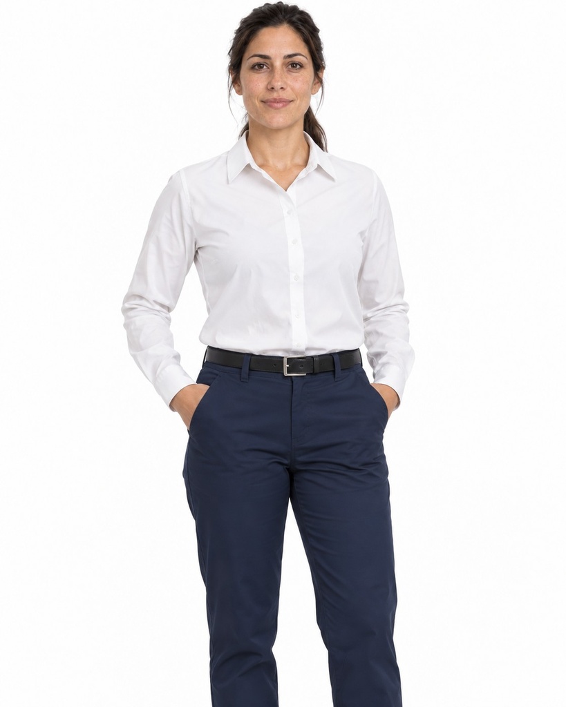 Pantalon Social Mujer Gabardina, Azul marino — T1 · frente, mujer