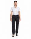 Camisa Social Mujer Oxford Manga Corta, Blanco 100 — T2 · cuerpo entero, mujer