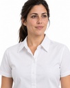 Camisa Social Mujer Oxford Manga Corta, Blanco 100 — T3 · detalle, mujer